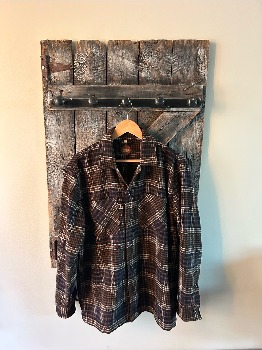 Men's Brown Plaid Flannel Jacket